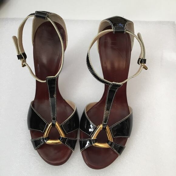Giuseppe Zanotti Shoes - Giuseppe Zanotti Burgundy T-Strap Heel Sandals